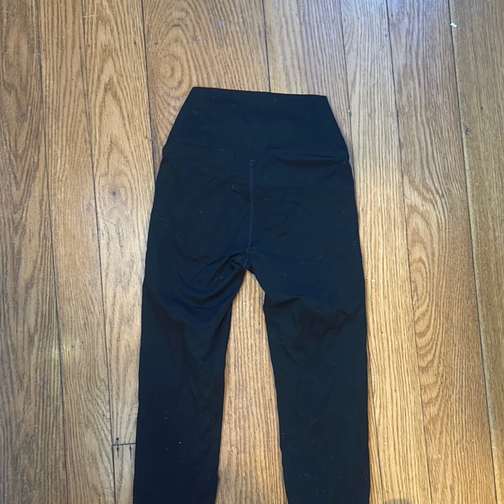 Black Full-Length Leggings with Elastic Waistband no front seam - Picture 3 of 3